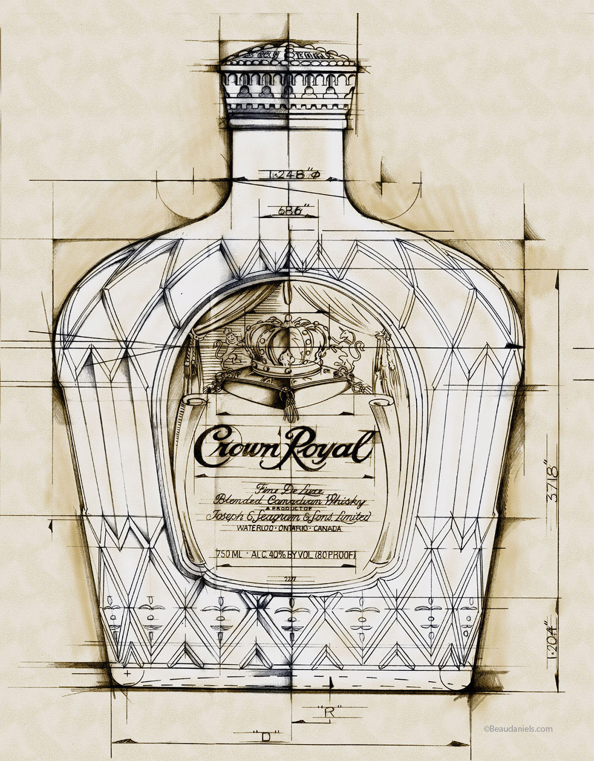 Crown Royal billboard illustration.