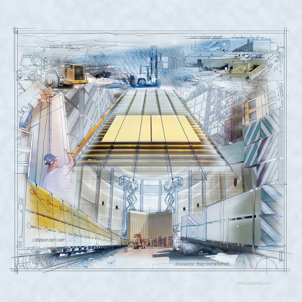 Gypsom manufacturing.