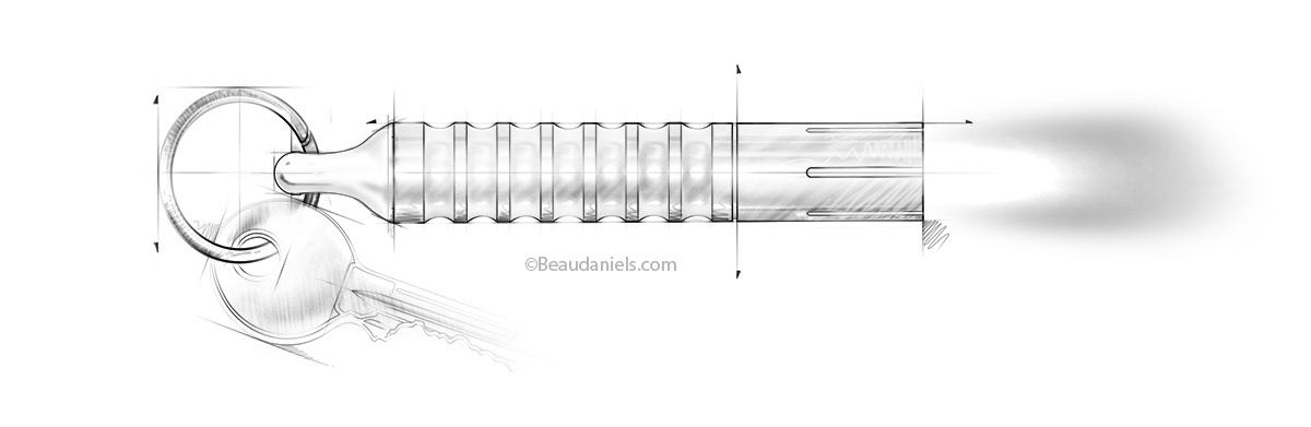 Restoration Hardware. "Prometheus" keychain torch.
