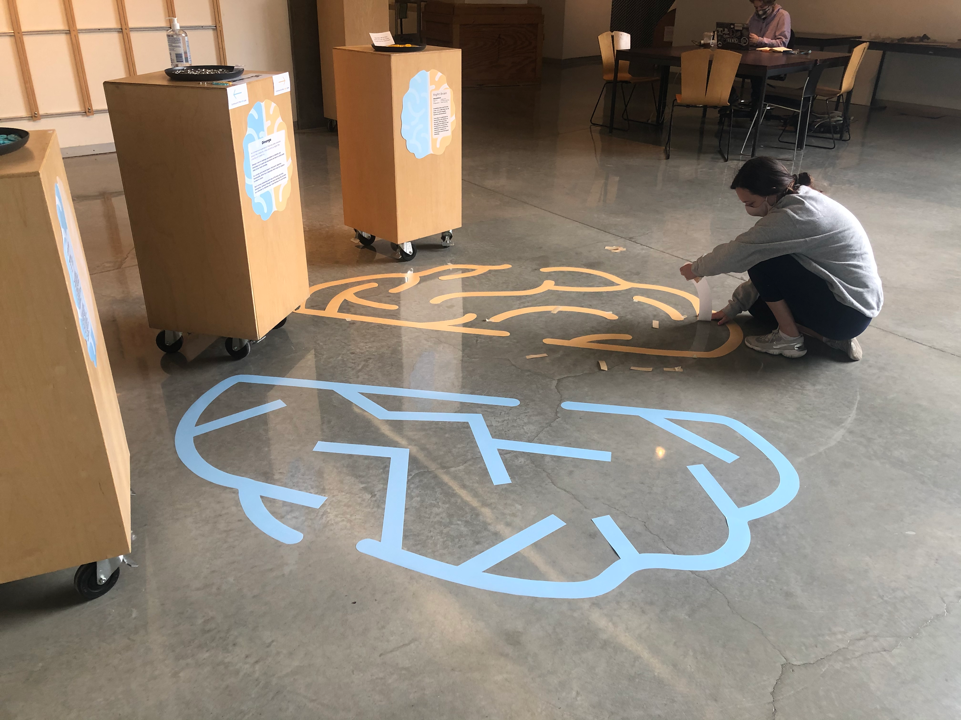 Adhering the path to the floor