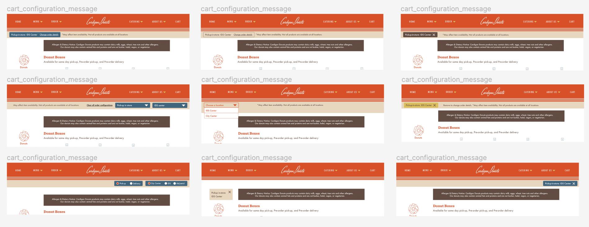 Cart configuration banner ideation