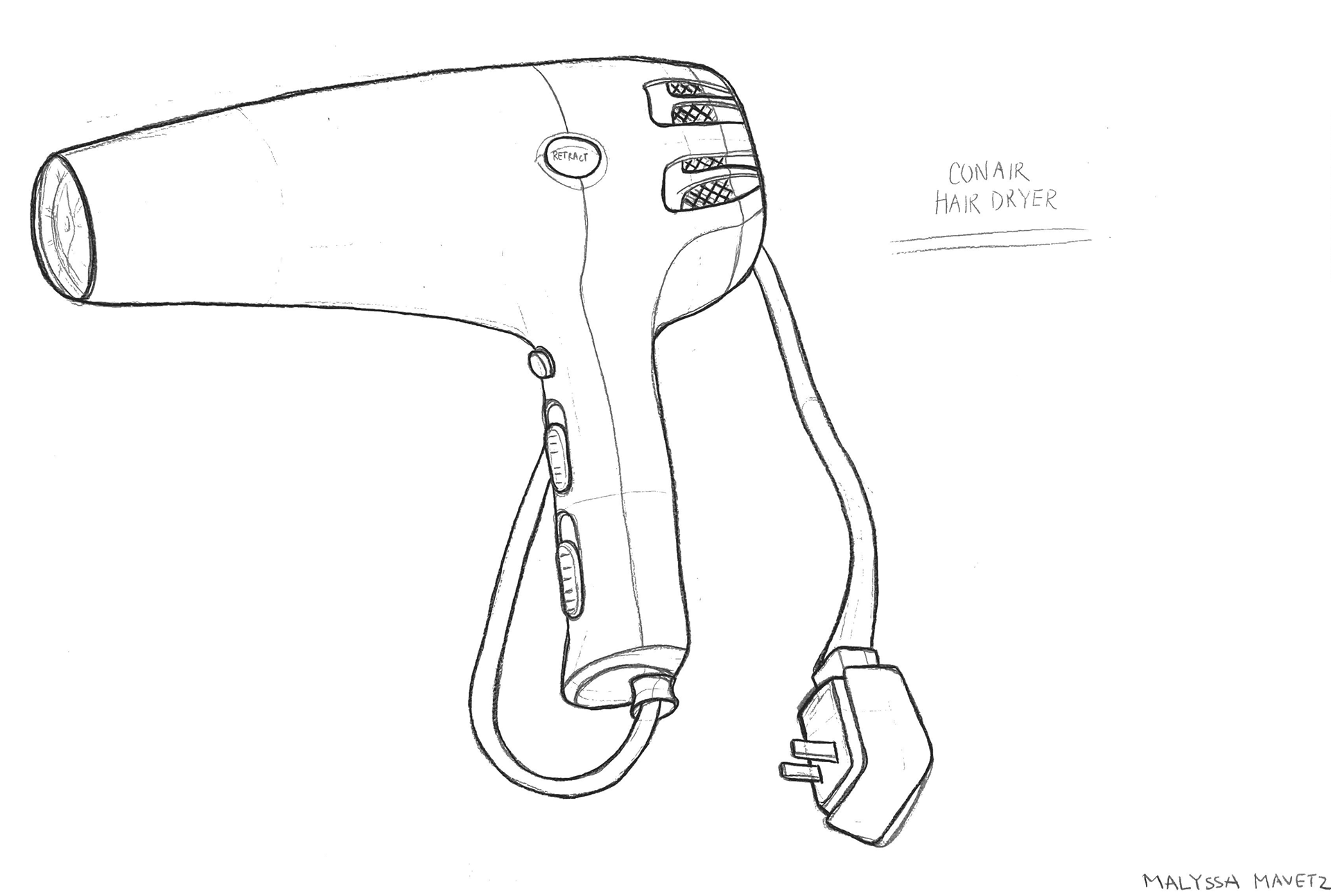 Conair hair dryer sketch