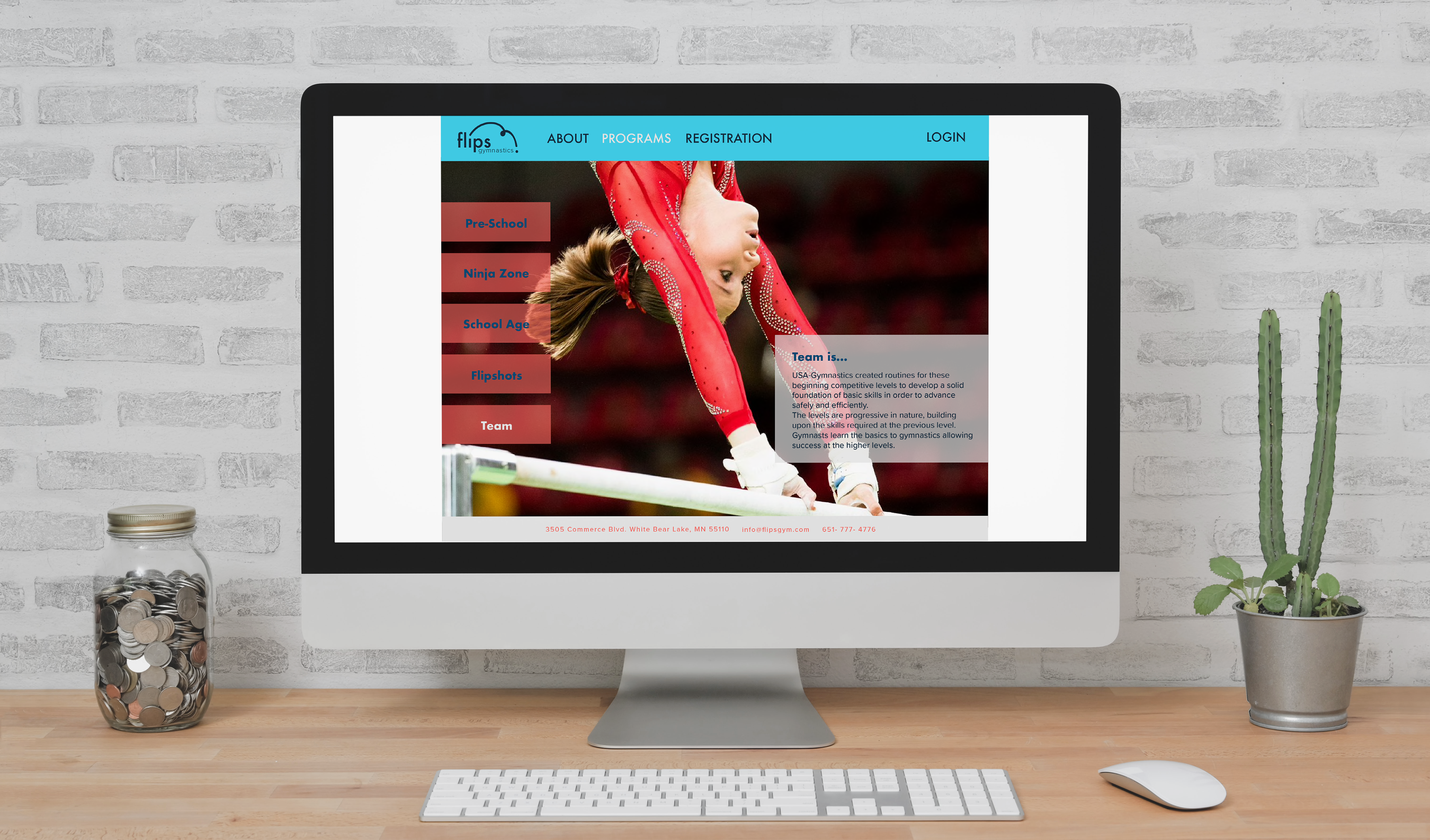 Website programs page mockup