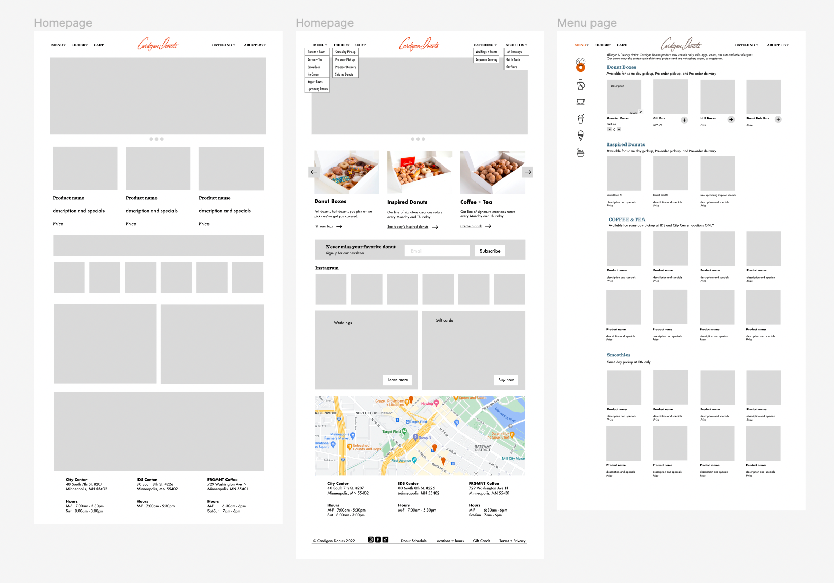 low-fidelity wireframes