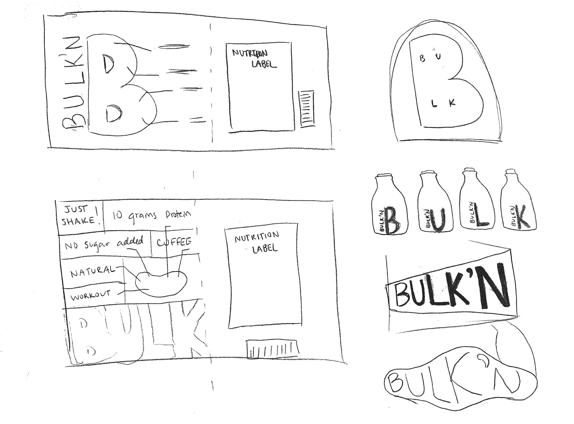 Initial sketches of labels