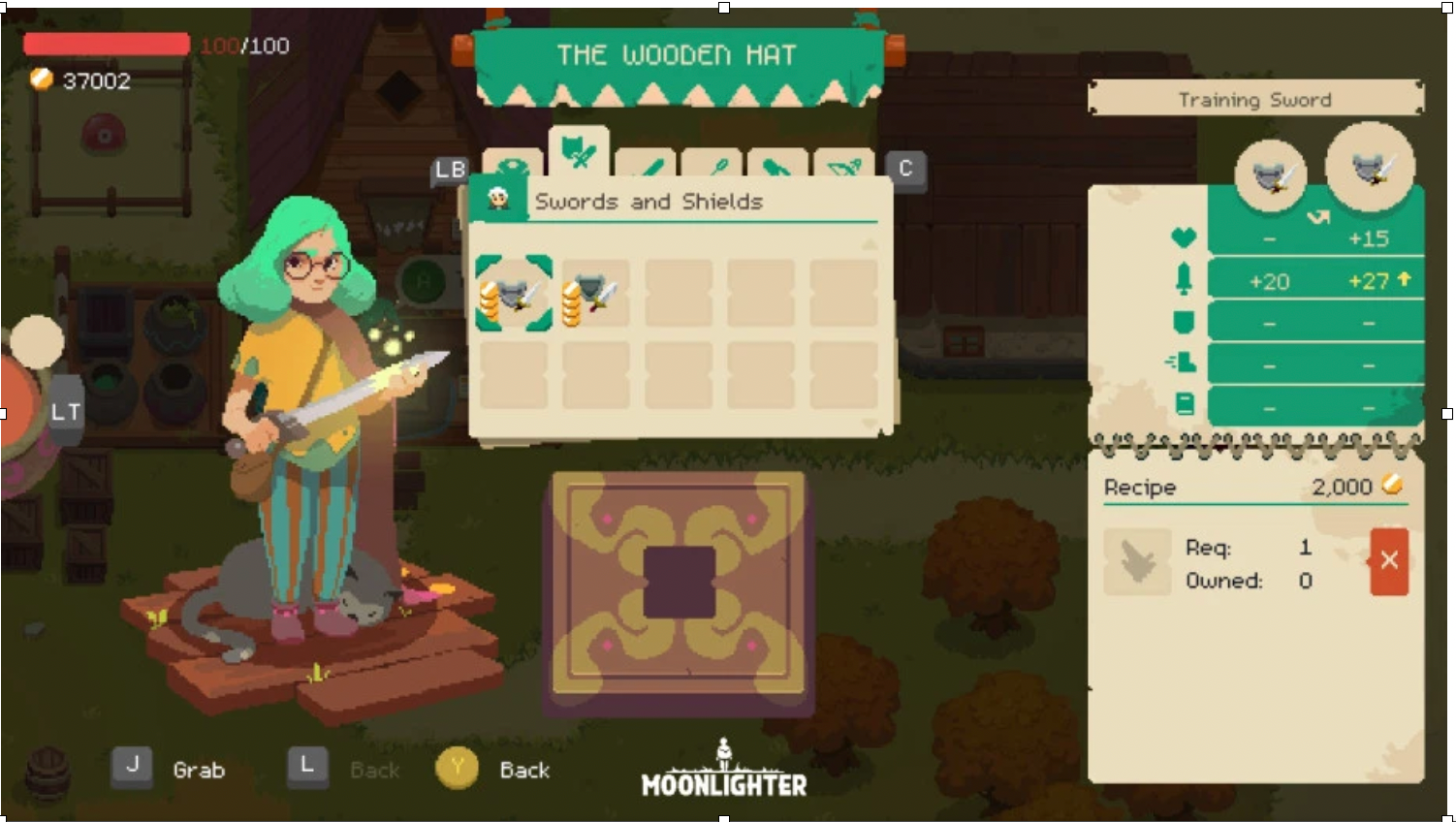 Inventory interface from MOONLIGHTER