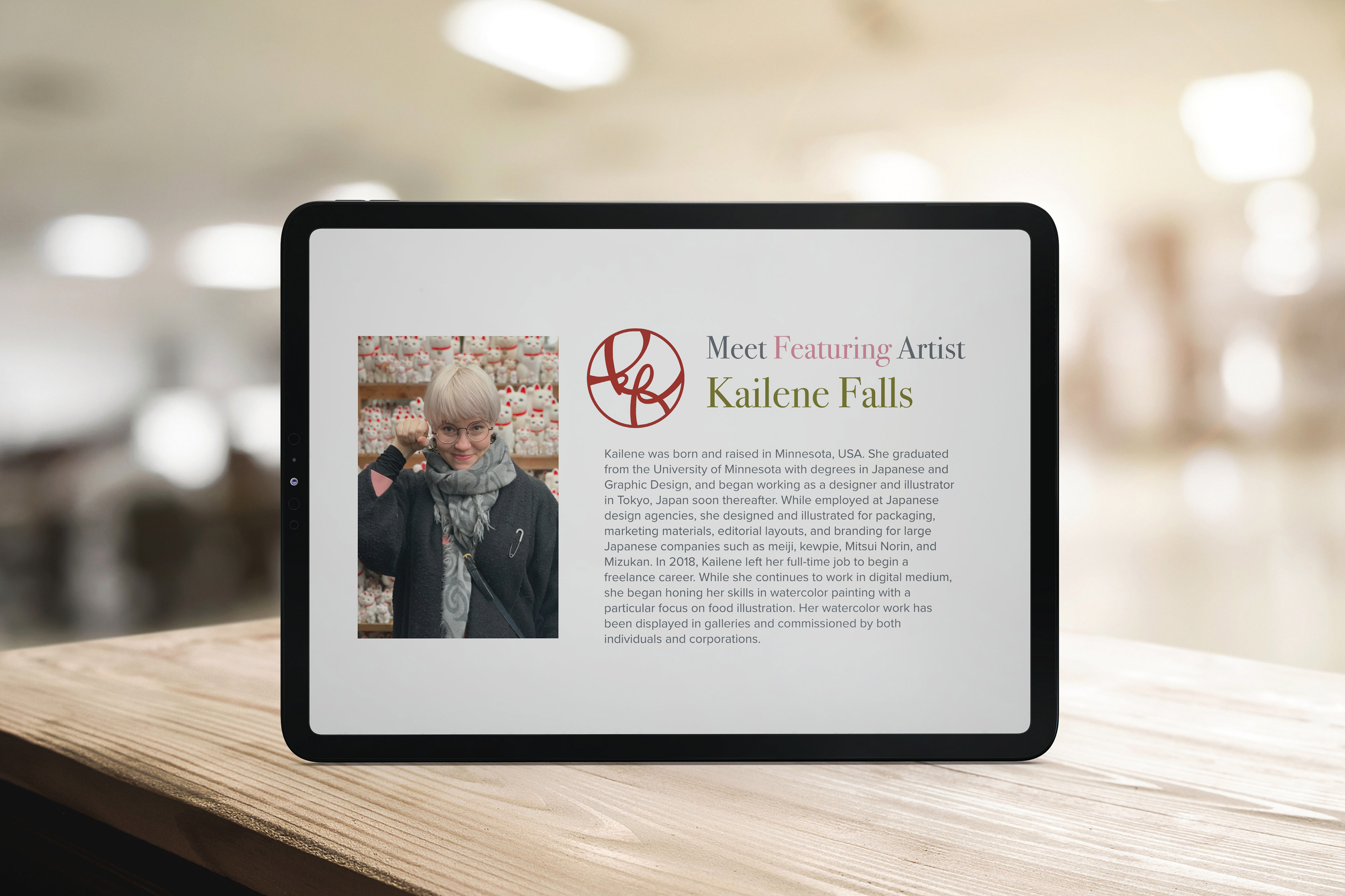 iPad Mockup: Home Page