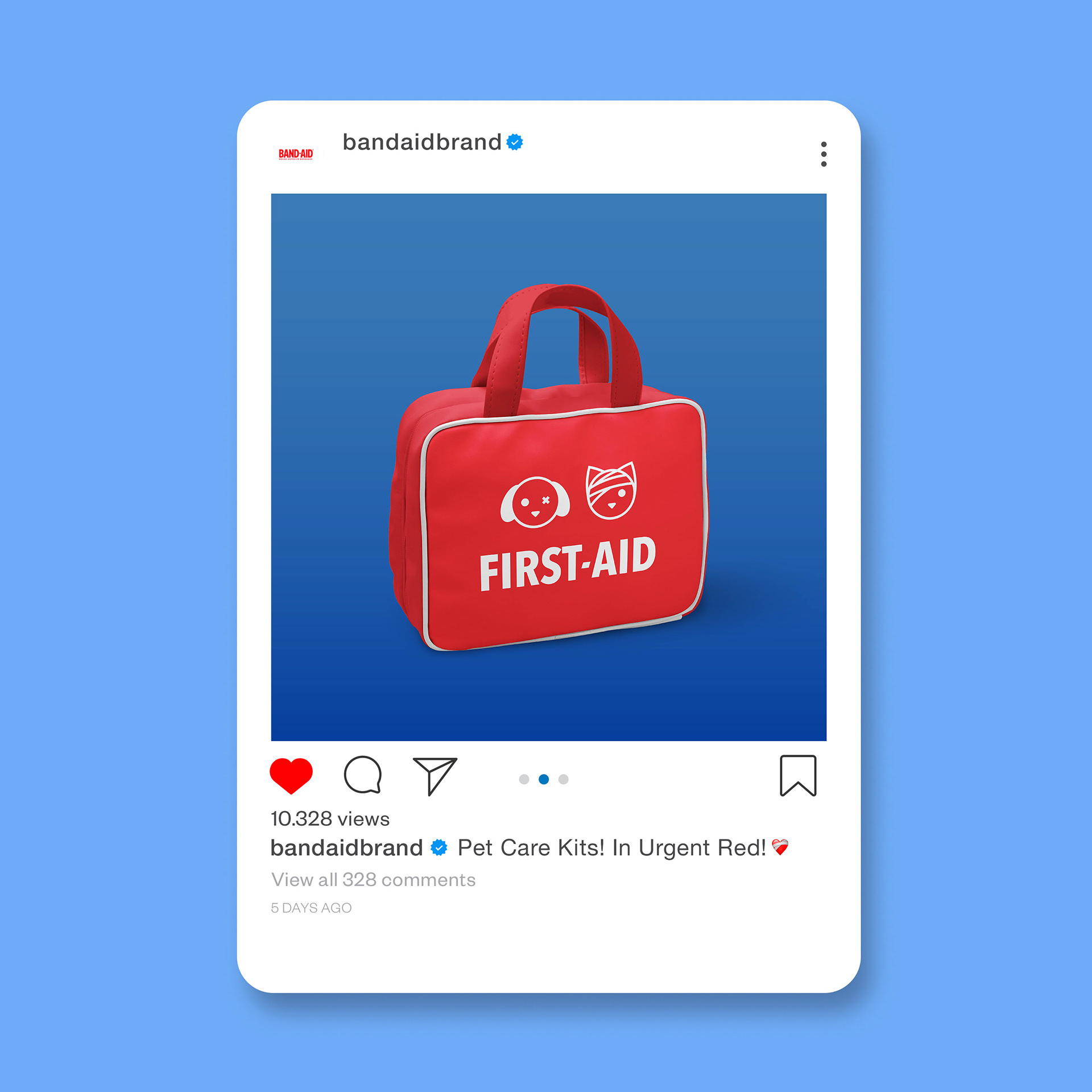 BAND-AID Pet Care Kits: Urgent Red Post