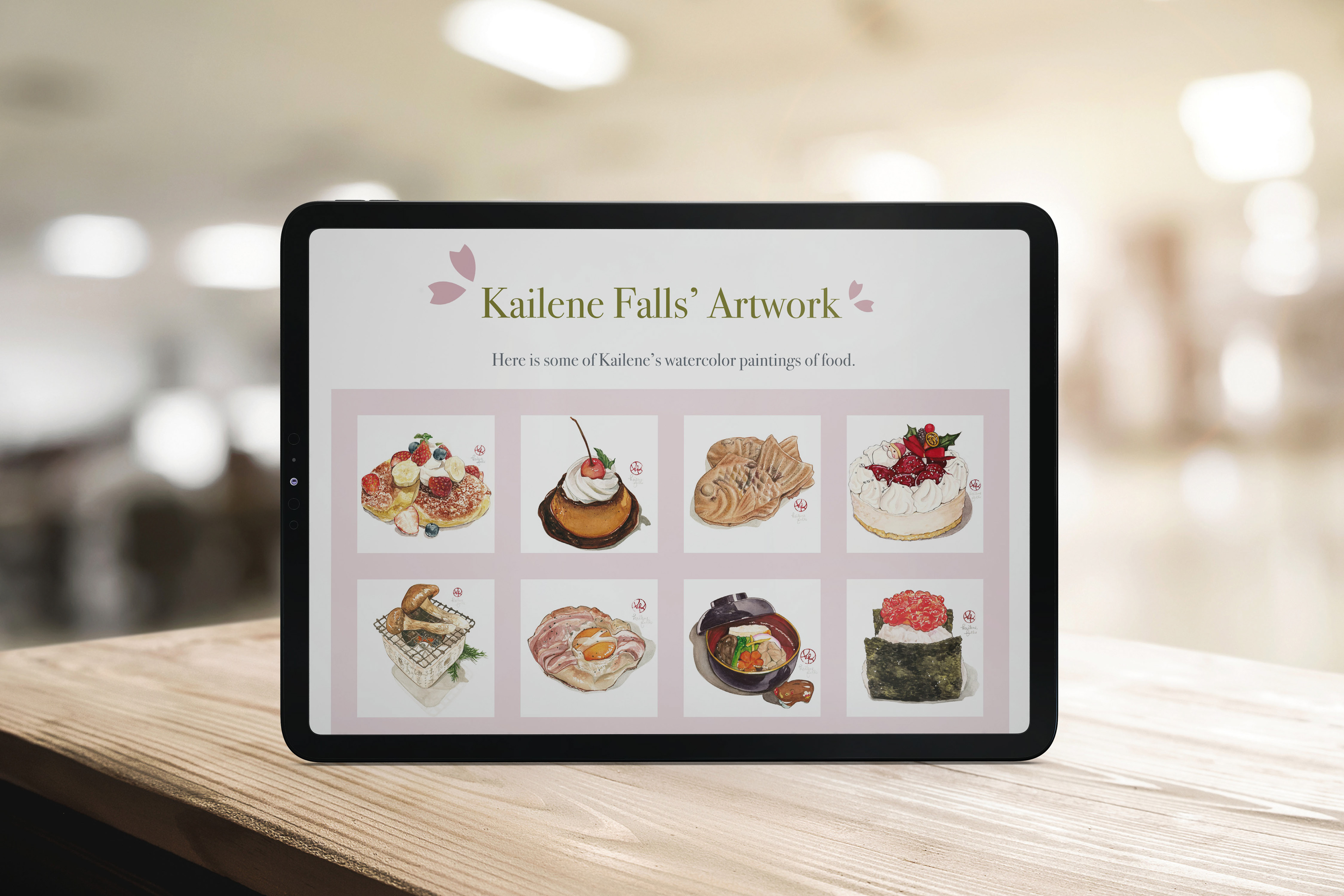 iPad Mockup: Artwork Page
