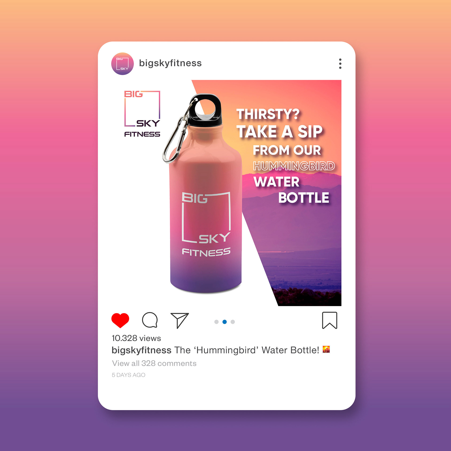 Hummingbird Water Bottle Post