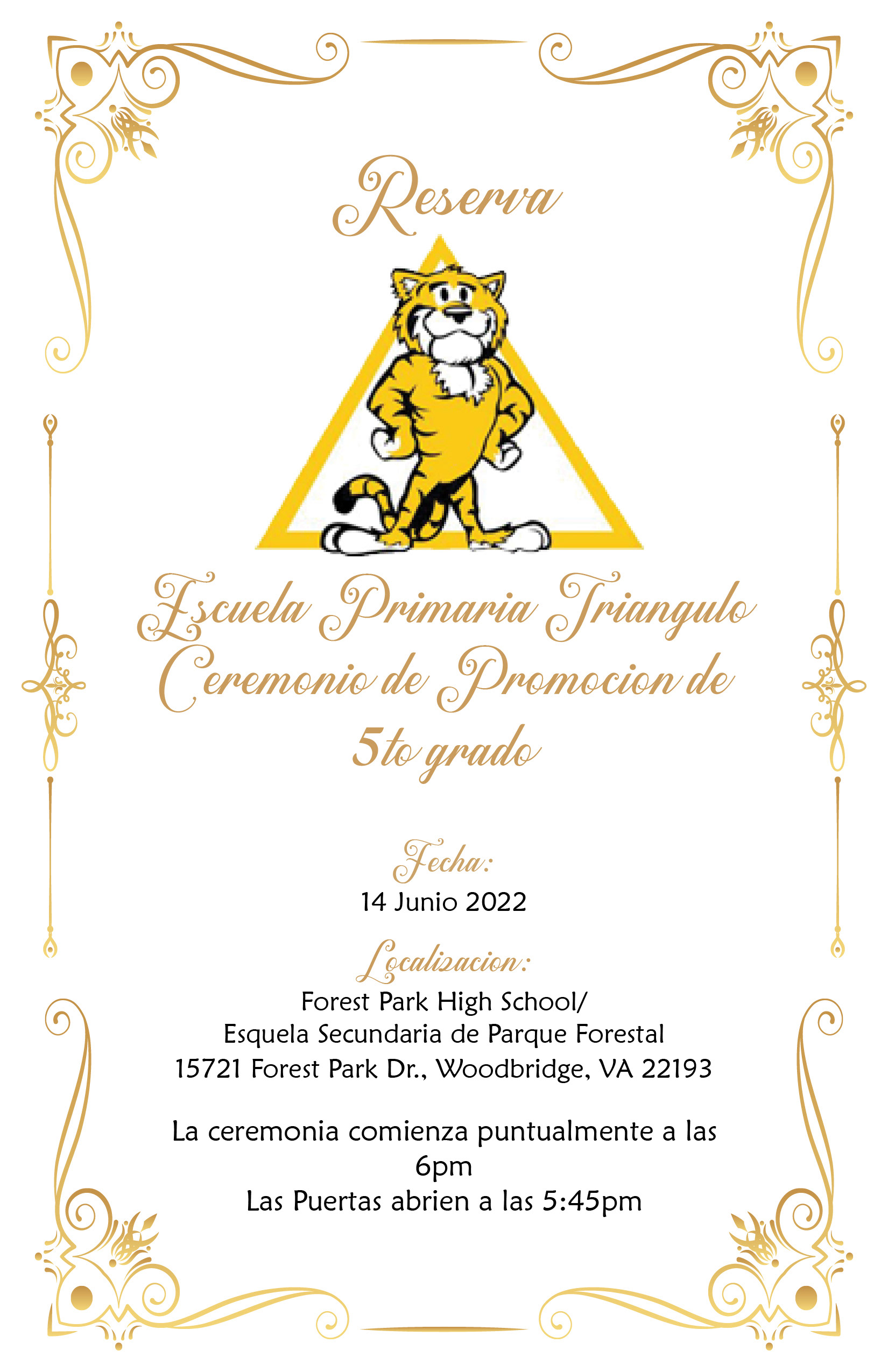 Image of Promotion Ceremony Invitation in Spanish