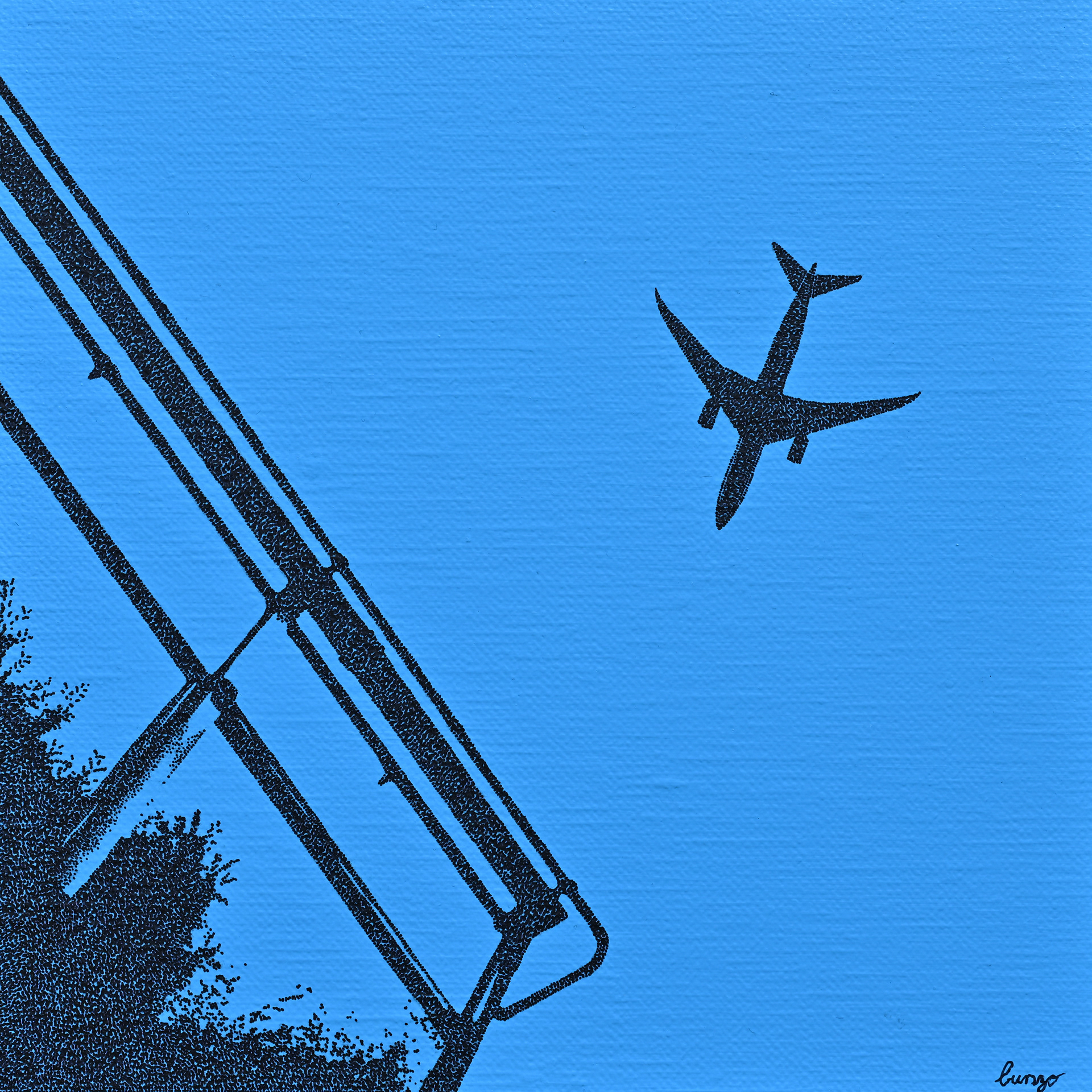 マンションと飛行機