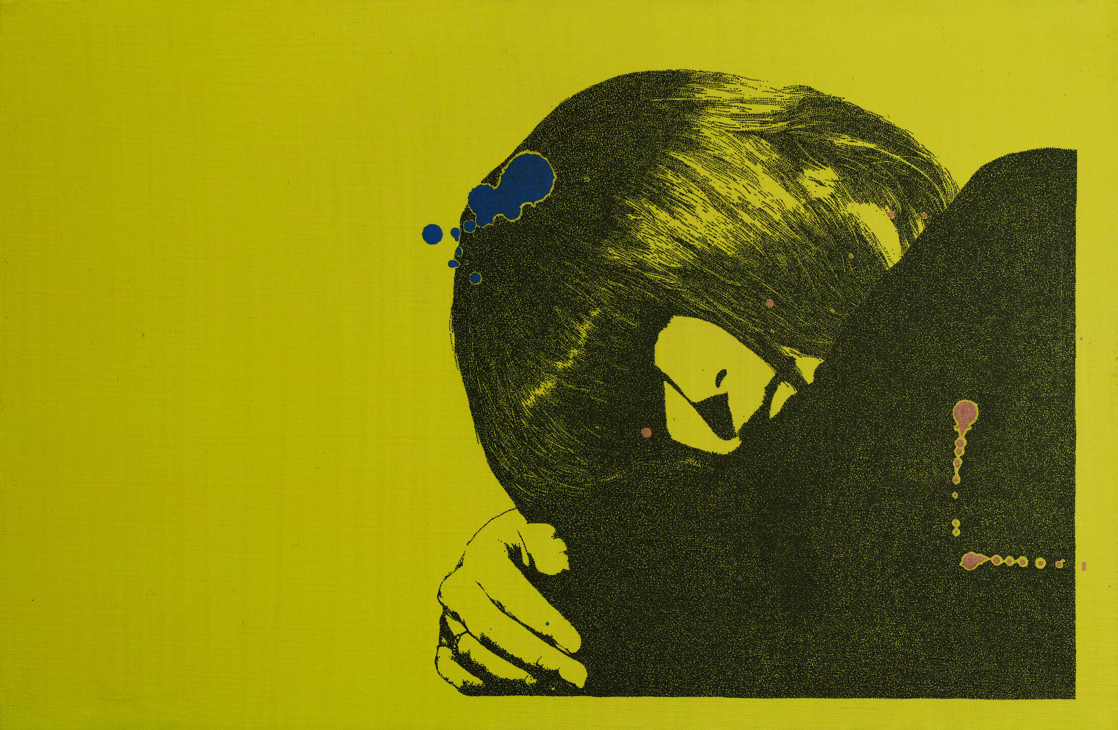 “The girl slumped over the table”