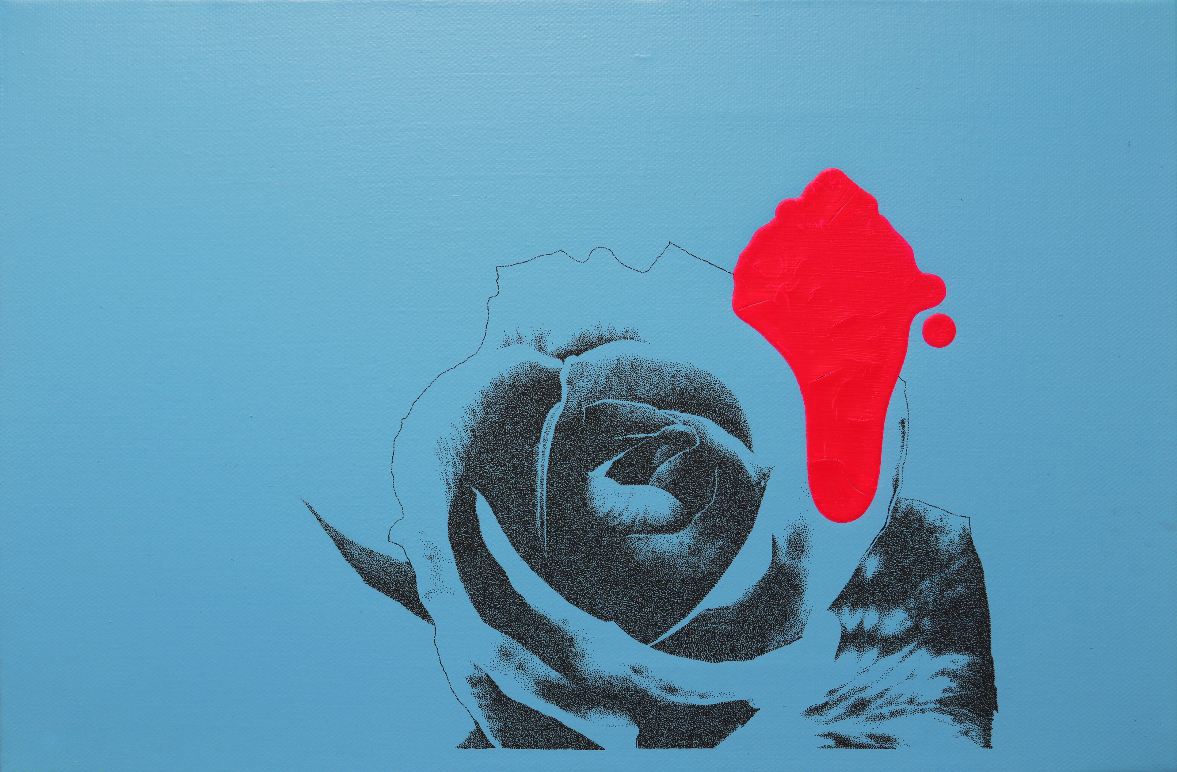 "Flower No.11(rose：blue and pink)"