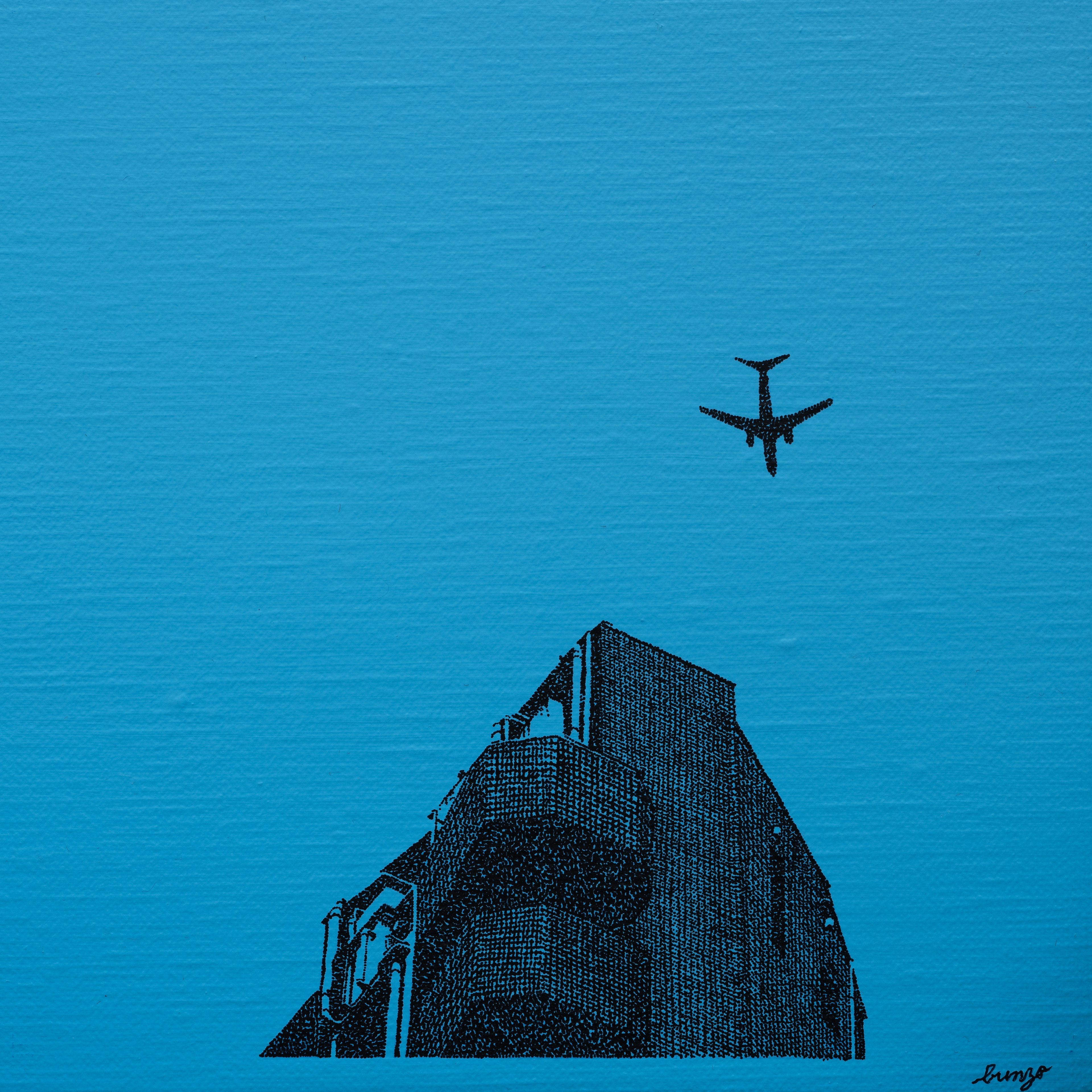 マンションと飛行機