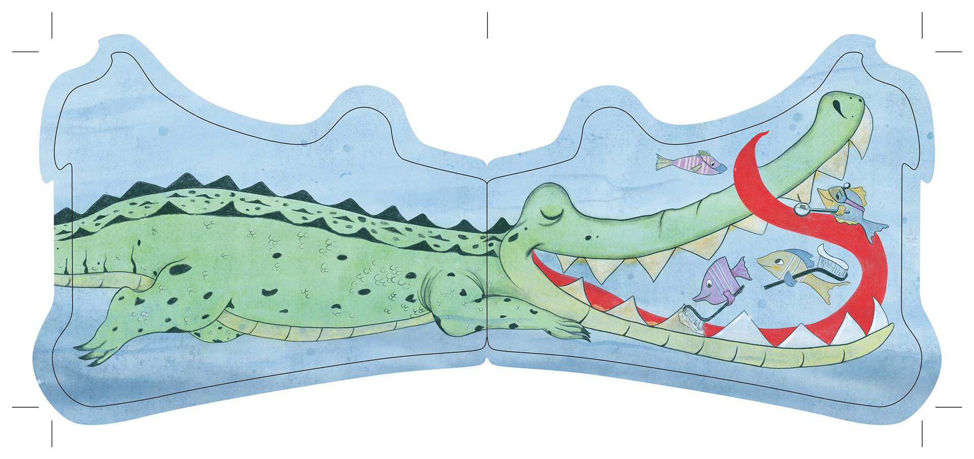 illustration crocodile teeth - internal - digital watercolor