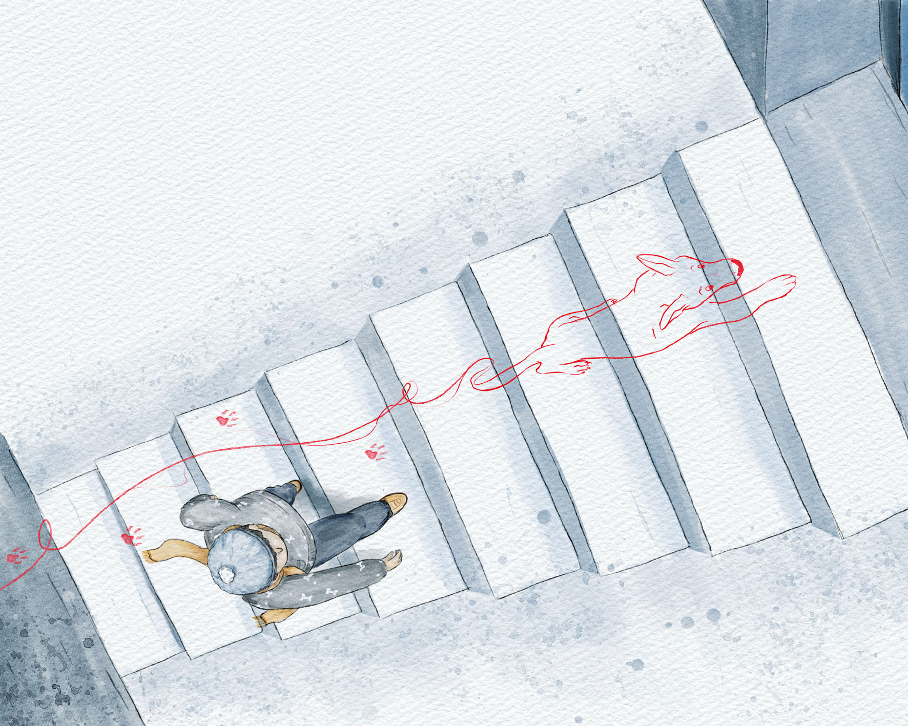 illustration letters from the other side - digital watercolor