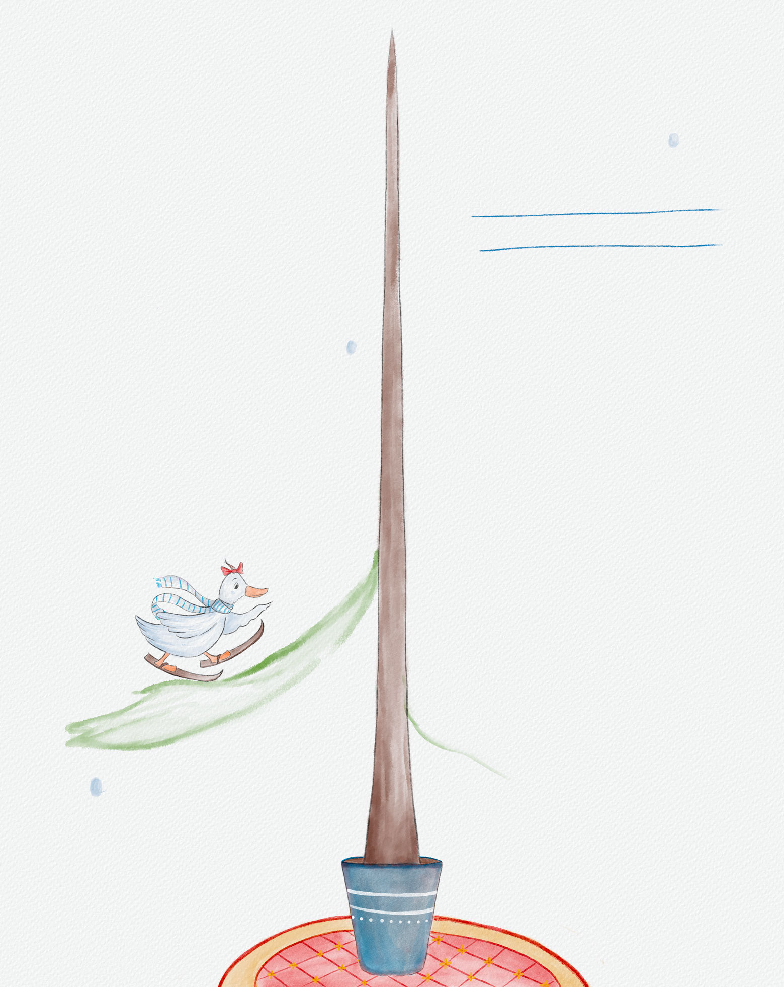 illustration christmas it's coming - internal - digital watercolor