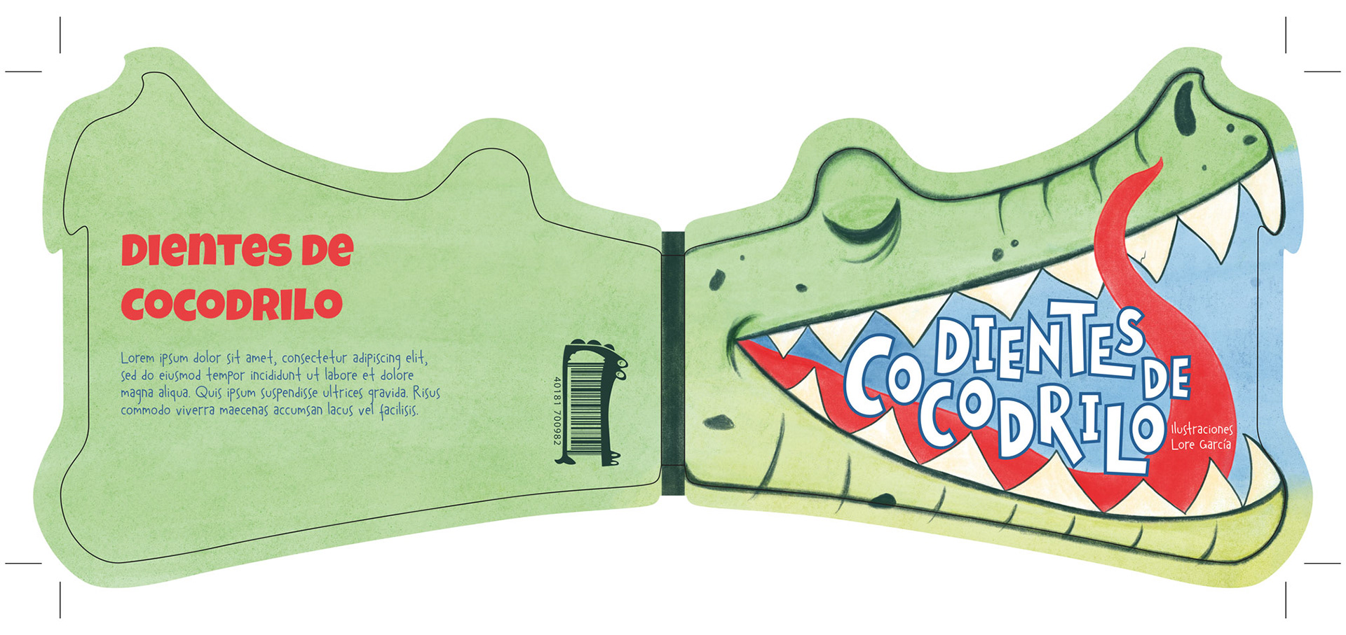 illustration crocodile teeth - cover - digital watercolor
