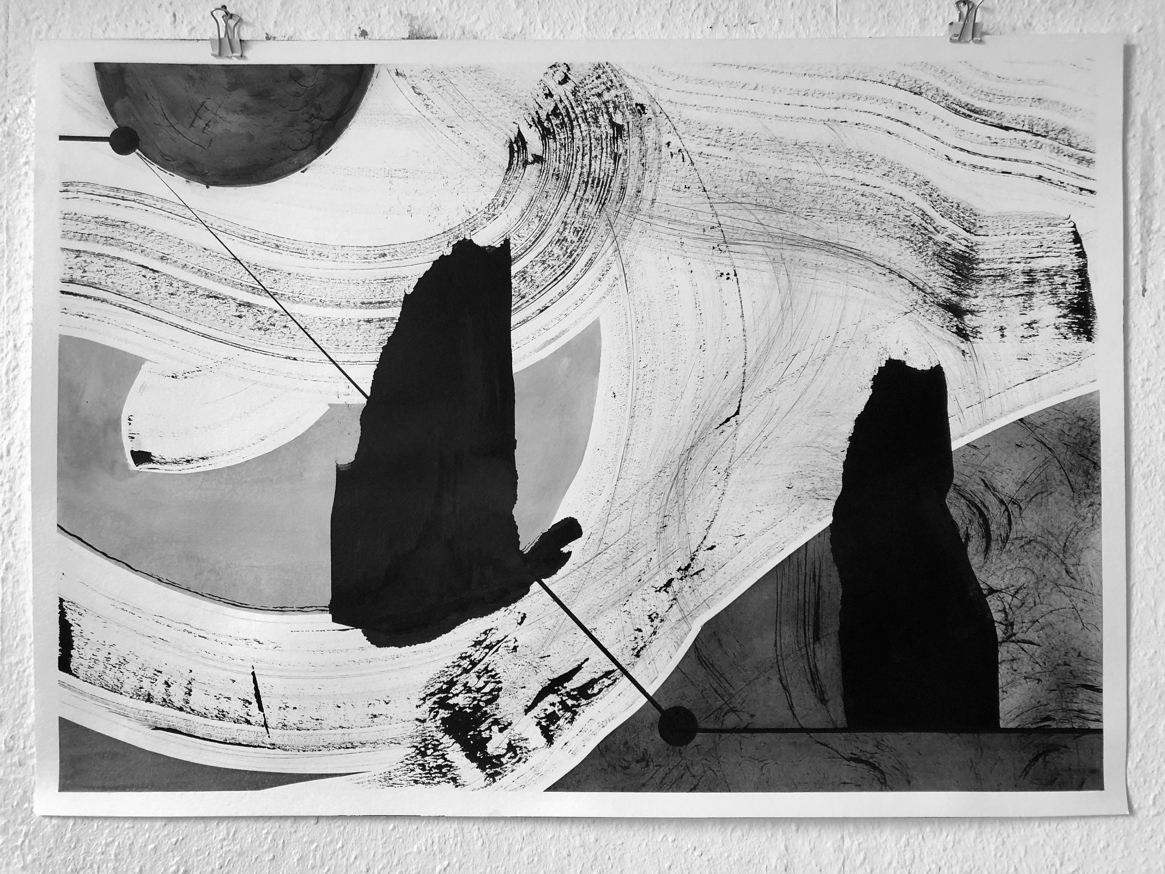 Erinnerung 4 (2025) Zeichentusche auf  290 g/m² Aquarellpapier 70 x 50 cm