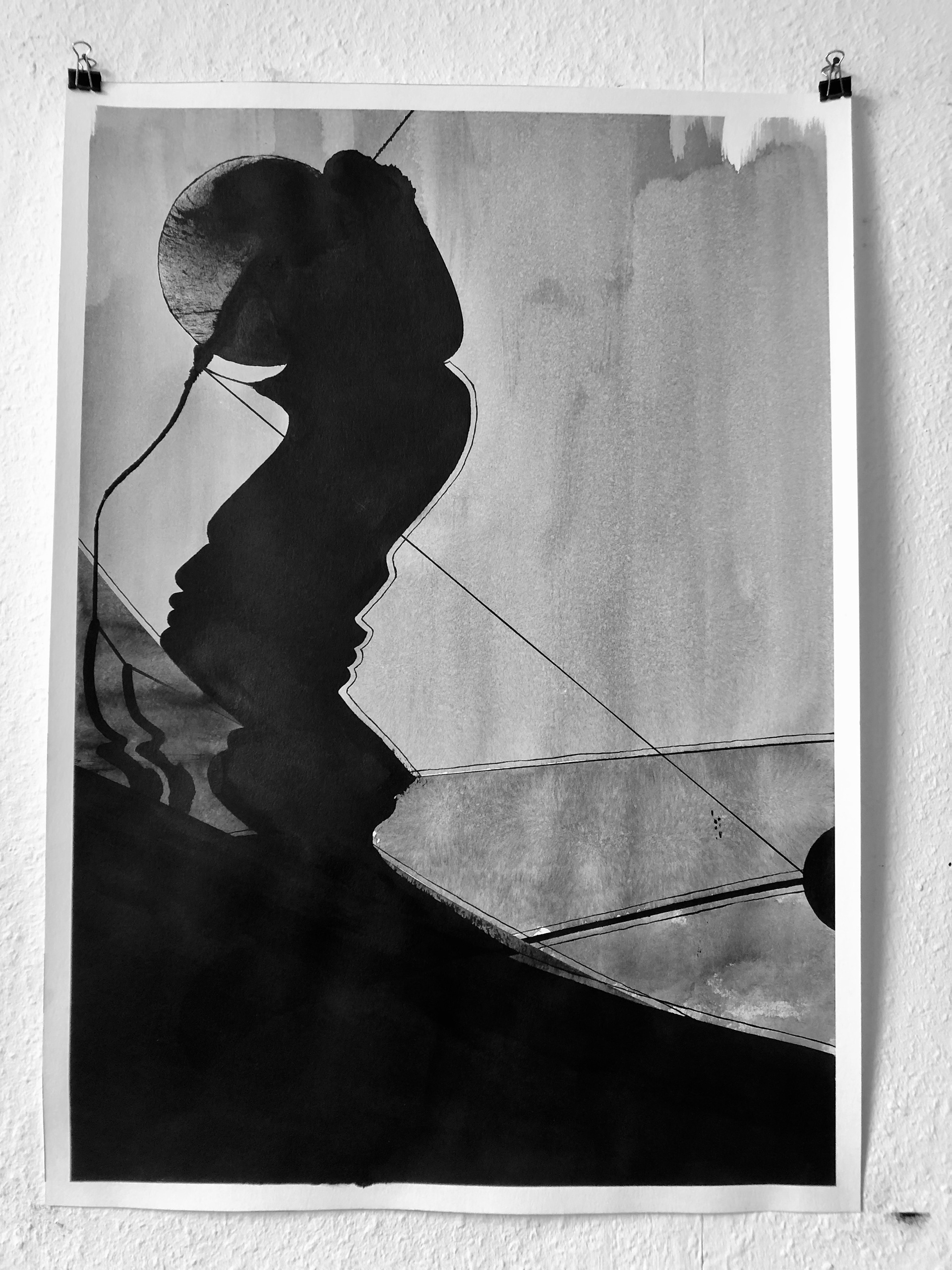 Erinnerung 5 (2025) Zeichentusche auf  290 g/m² Aquarellpapier 50 x 70 cm