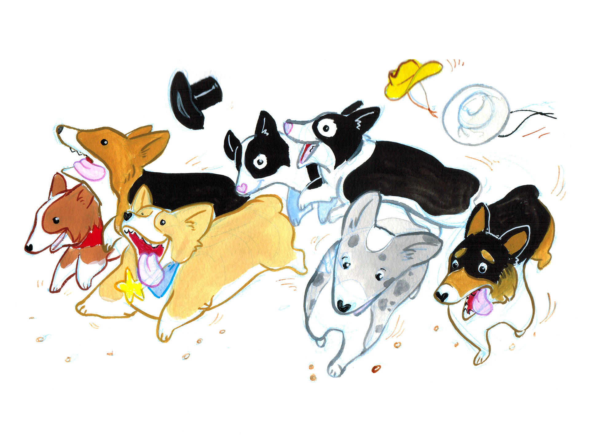 "Corgi Posse - We Ride at Dawn"