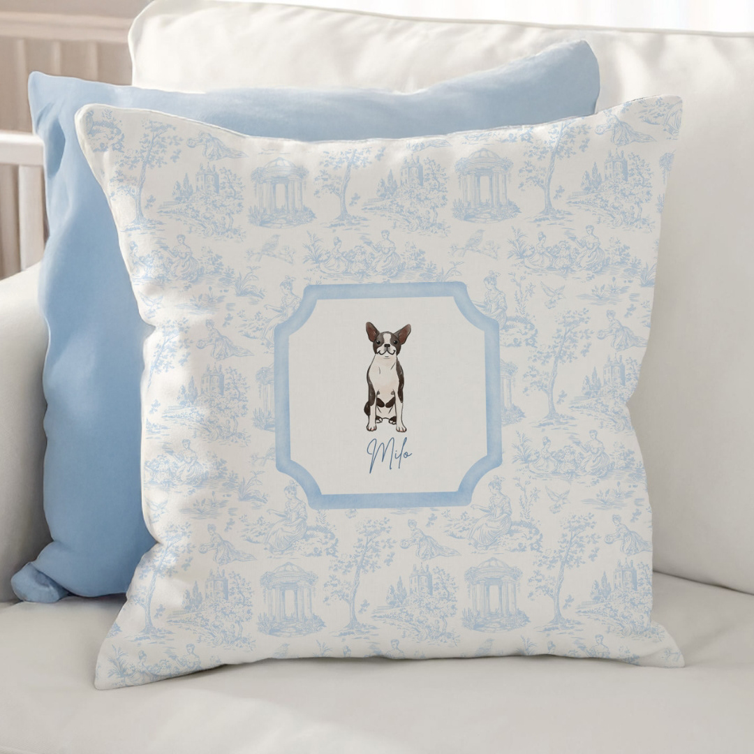 Custom Pet Portrait Pillow: Milo
