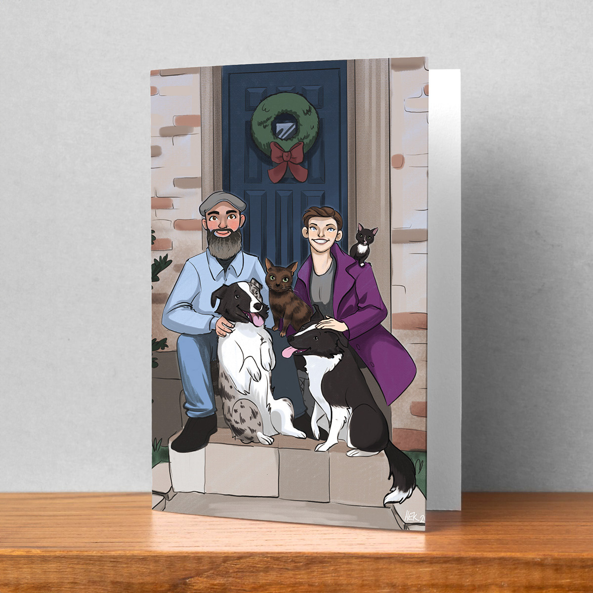 Custom Greeting Card Commission: "The Whole Family"