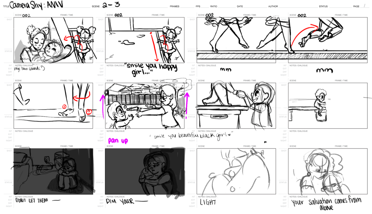Camera Shy AMV Storyboard