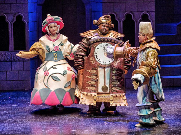 Mrs. Potts, Cogsworth, and Lumiere