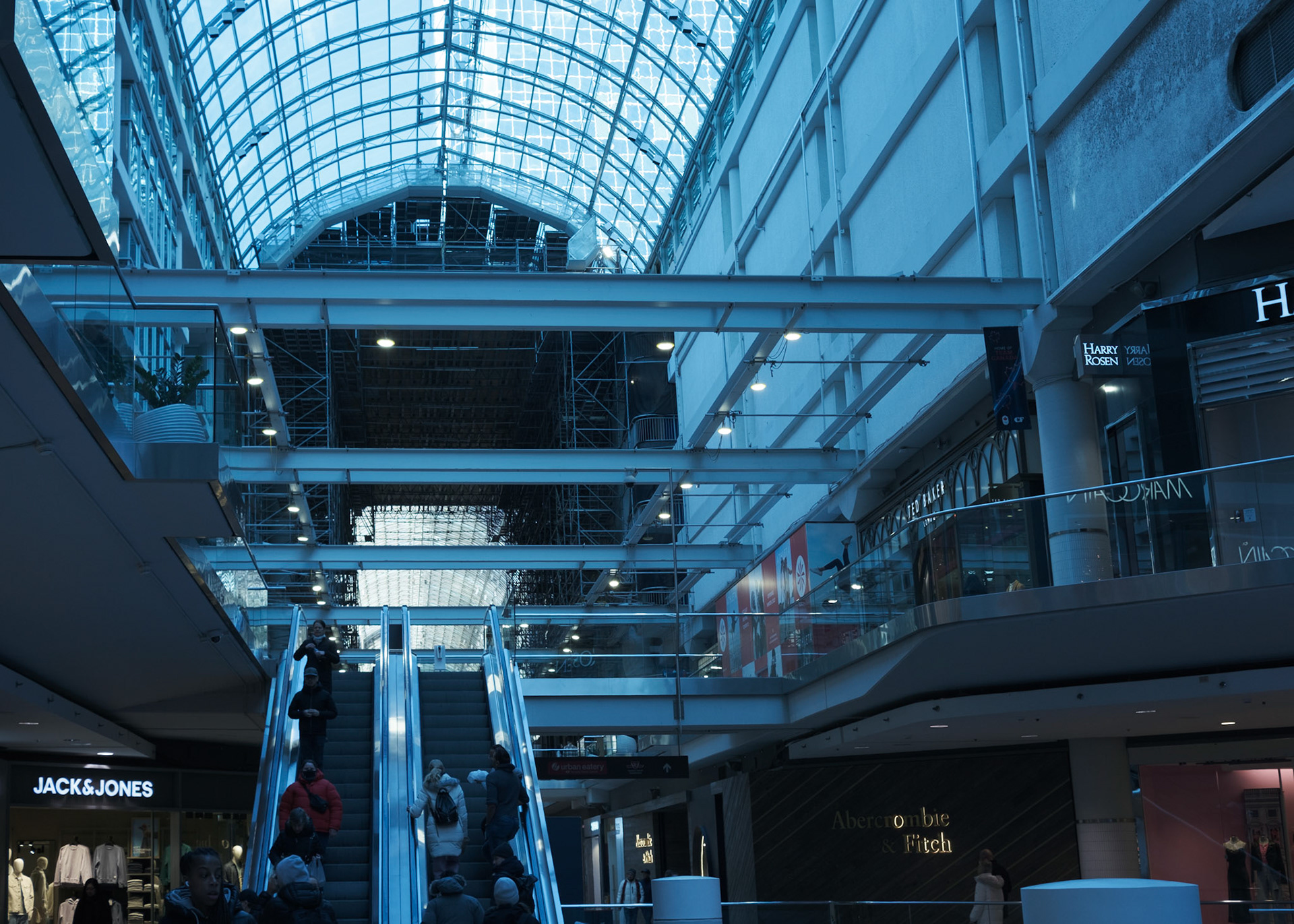 View up through the eaton centre sky light