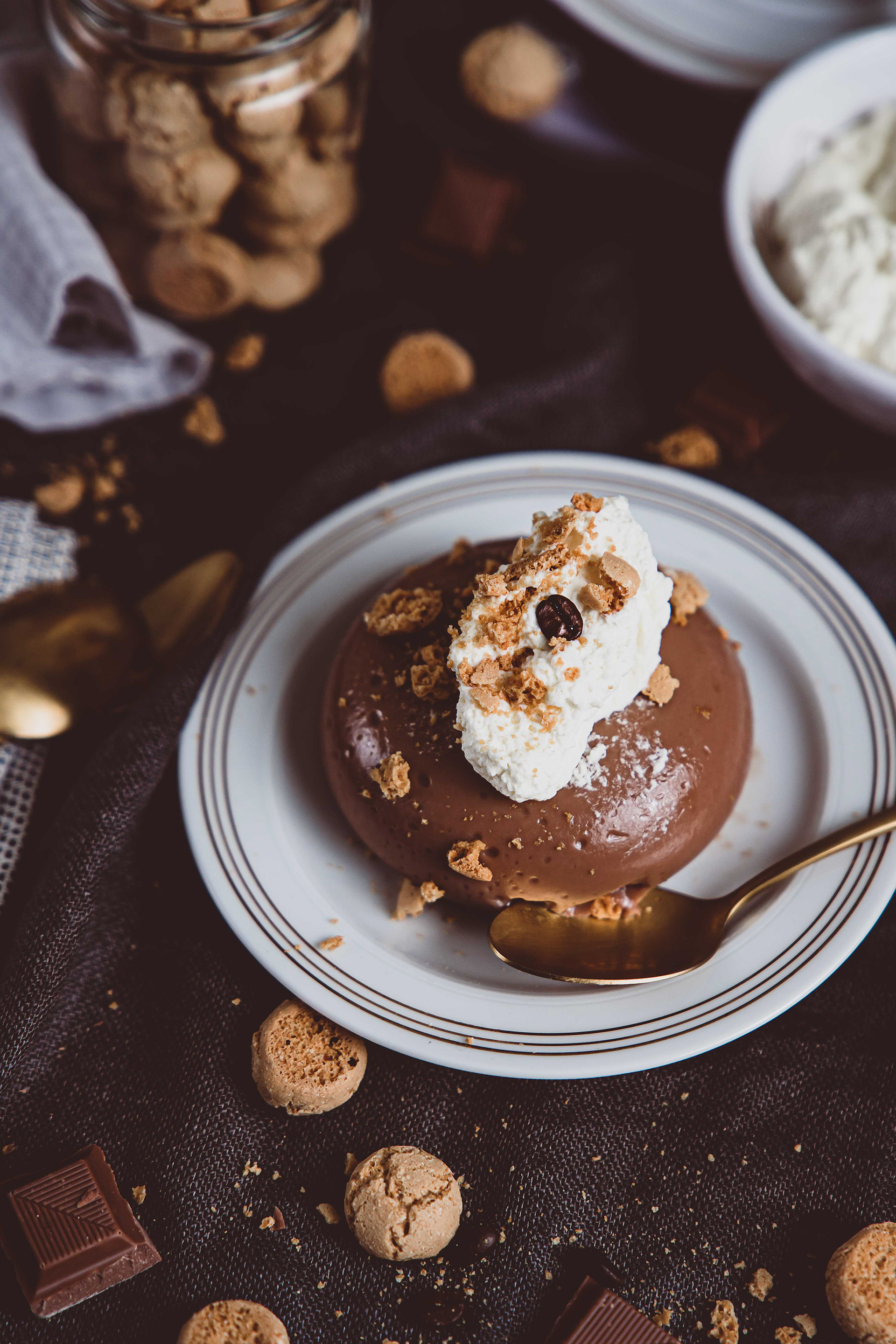 Chocolate and coffee pudding