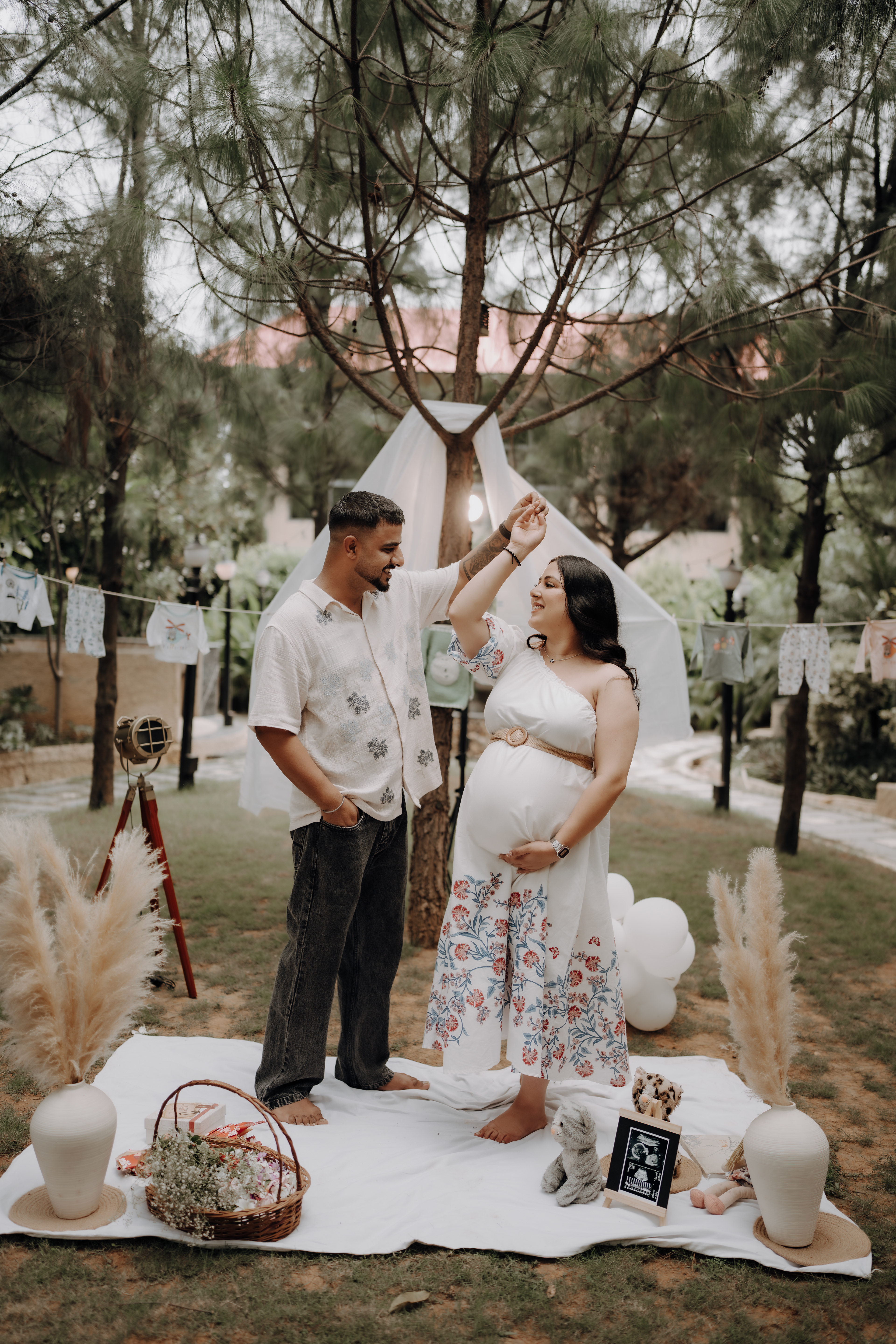 "Wrapped in love, blessed by nature — waiting for our little miracle."