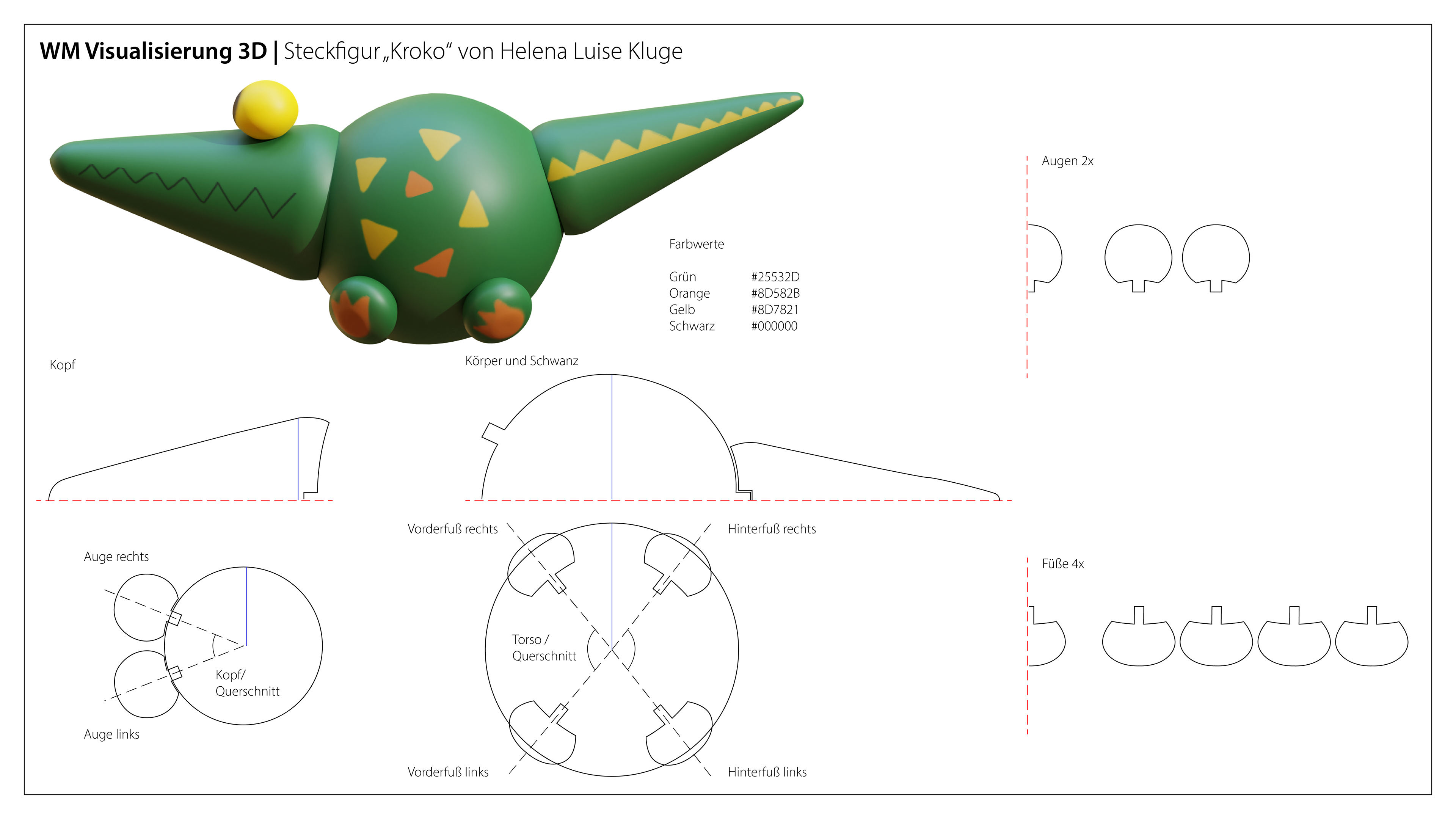 Blueprint for the 'Kroko' figurine