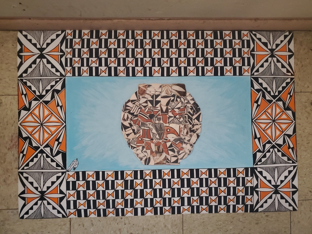 Art work by Leonard Rey Pueblo of Acoma as interviewed by Paola Delgado