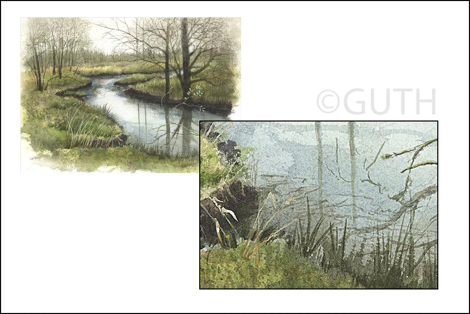 Early May-Cedar Creek - Watercolor & Gouaché