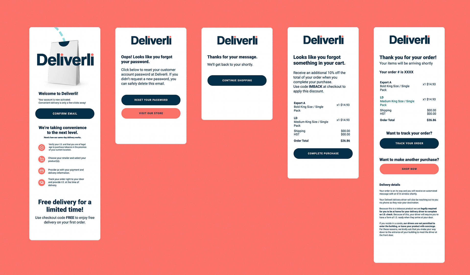 Customer sign up sequence