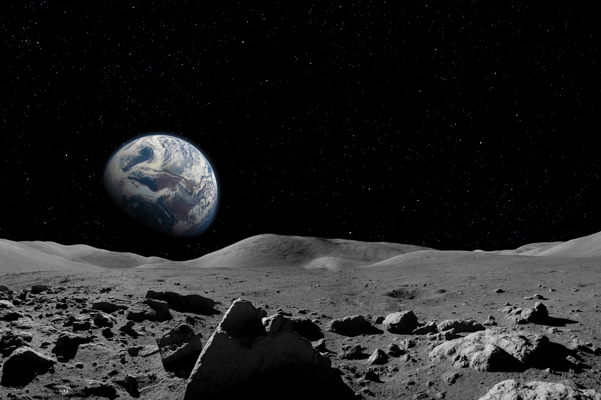 Earth from Moon concept