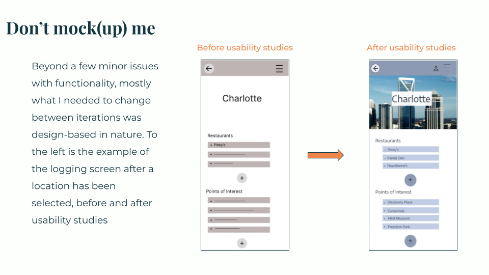 The mockup shows a change primarily to design, with the first iteration of the color scheme and imagery inclusion
