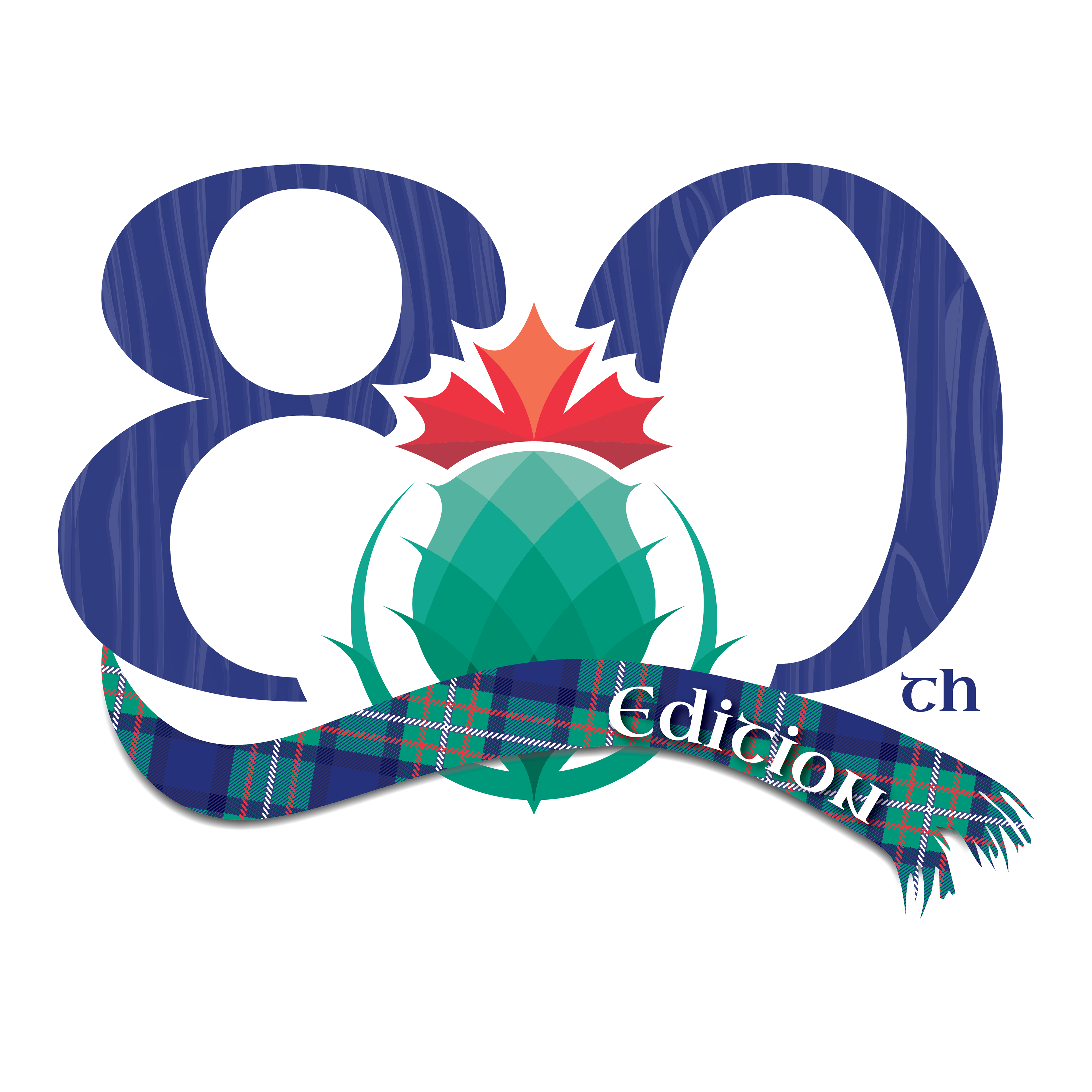 Original Logo by Stephen Cole, 80th lettering and ribbon by Anna Ricketts