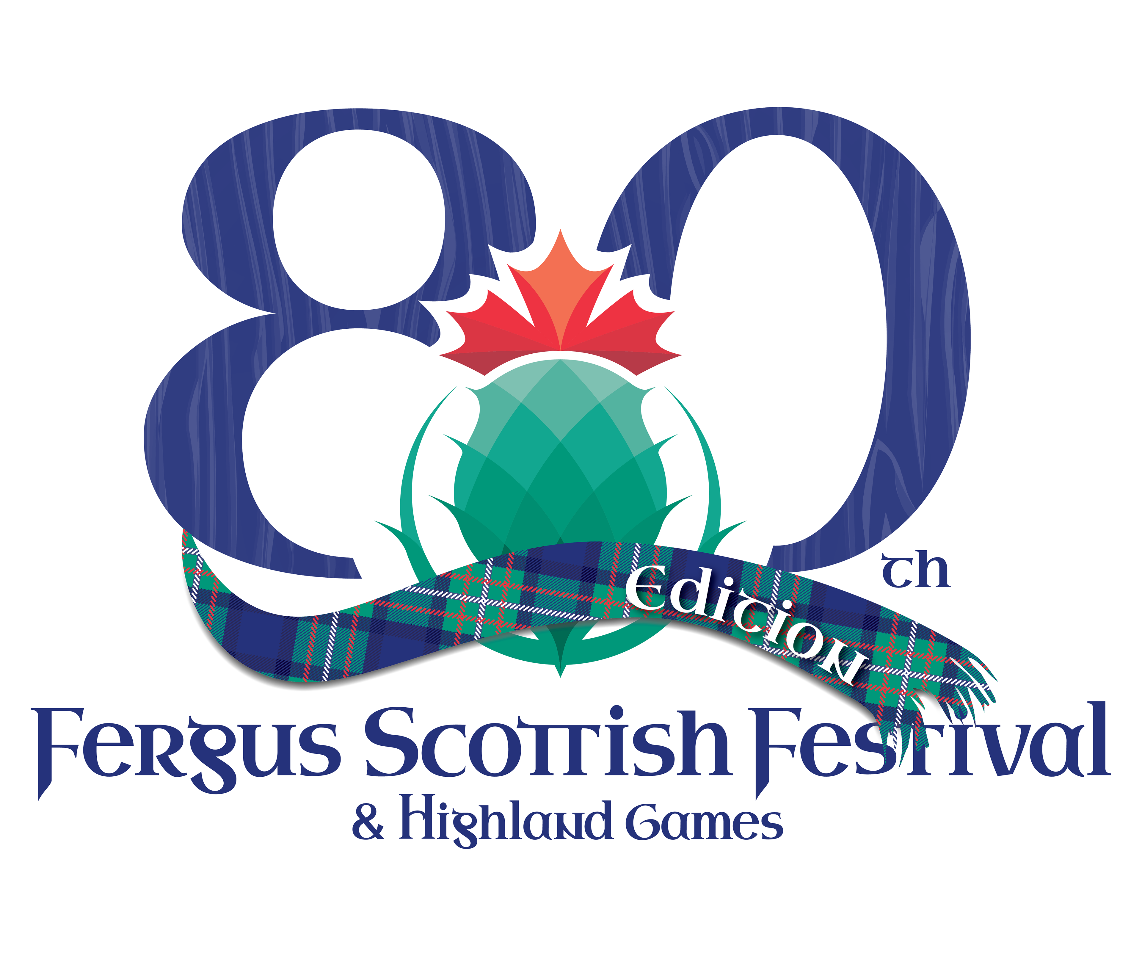 Original Logo by Stephen Cole, 80th lettering and ribbon by Anna Ricketts