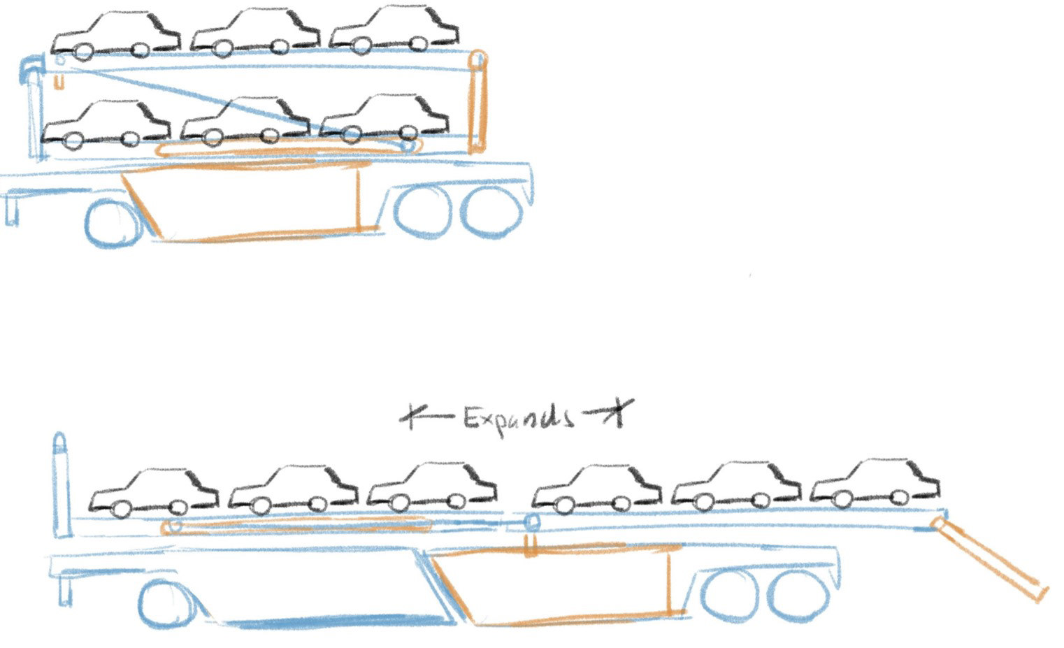 1st idea of extending hauler