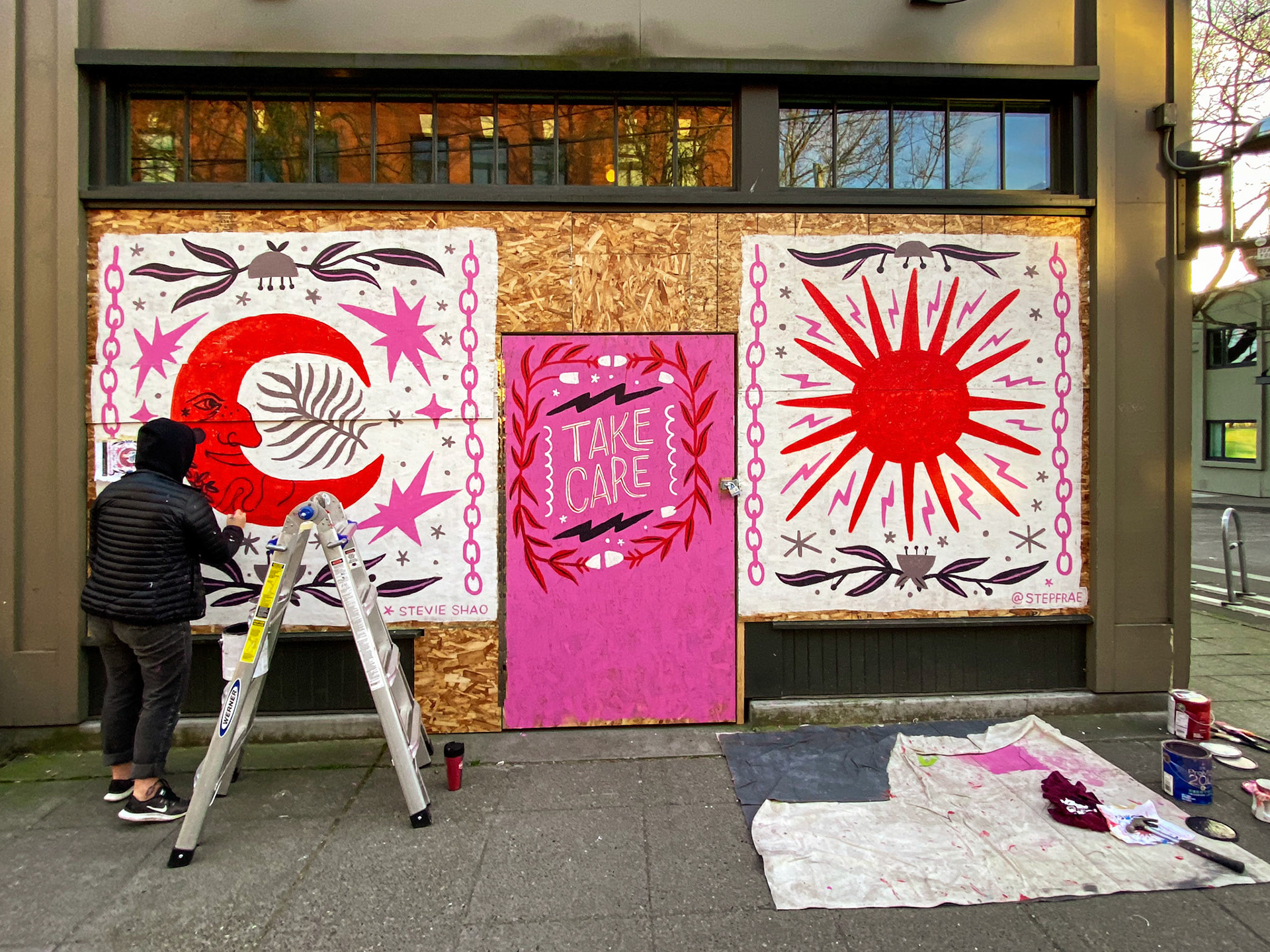 Bitterroot BBQ - Mural in-process by @stepfrae