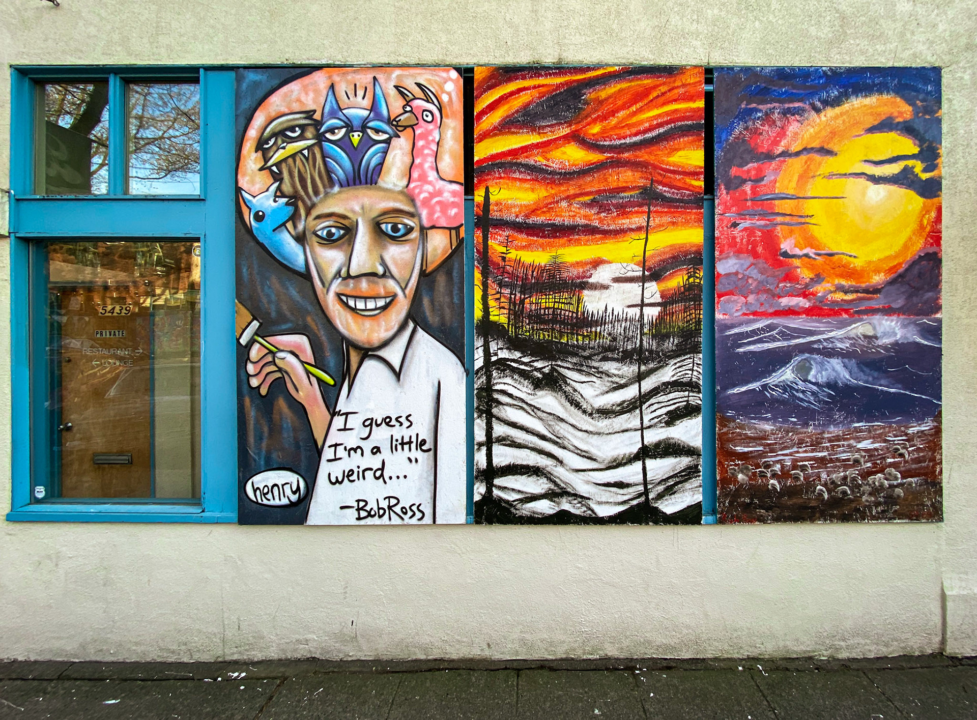 Ballard Smoke Shop - Murals by Henry and artist unknown