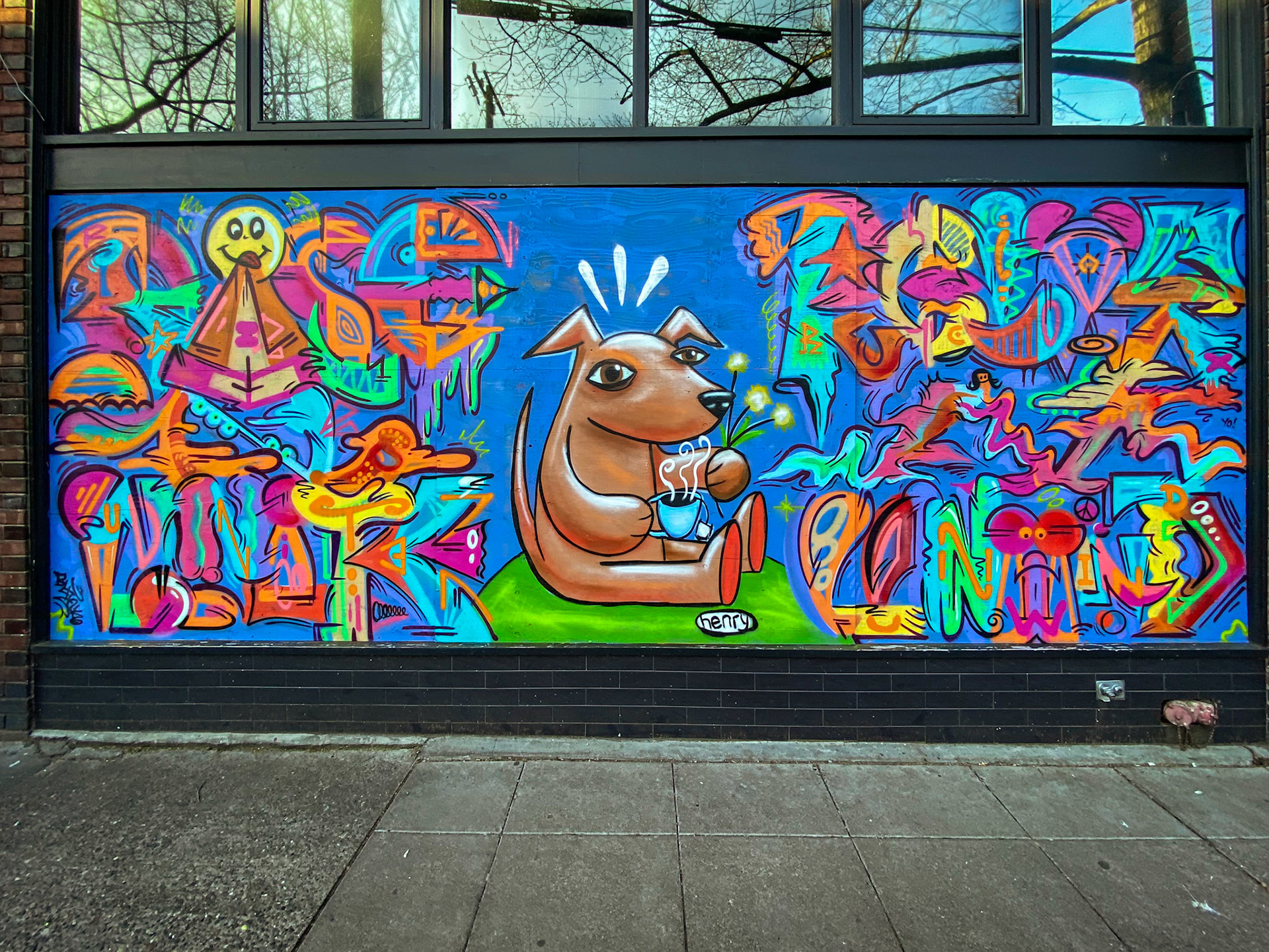 Dandelion Botanical and Lucky Vintage - Mural by Henry