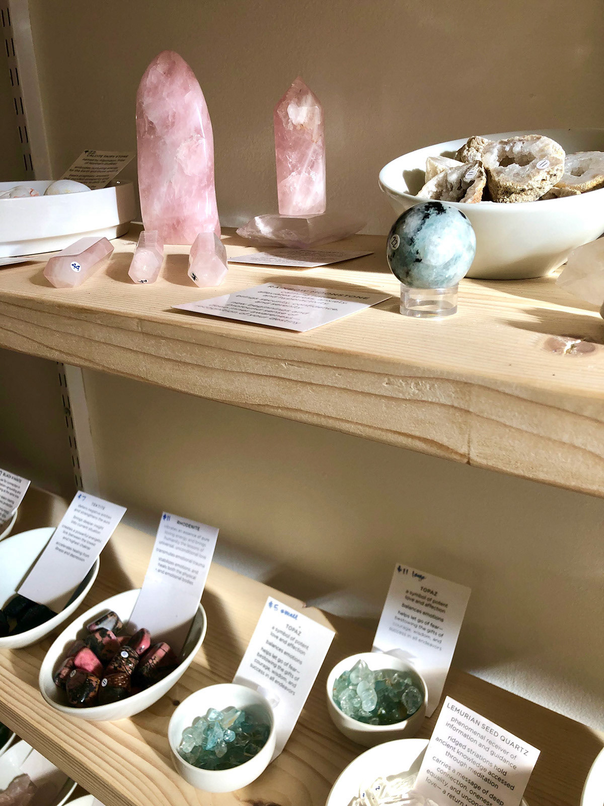 rose quartz + moonstone