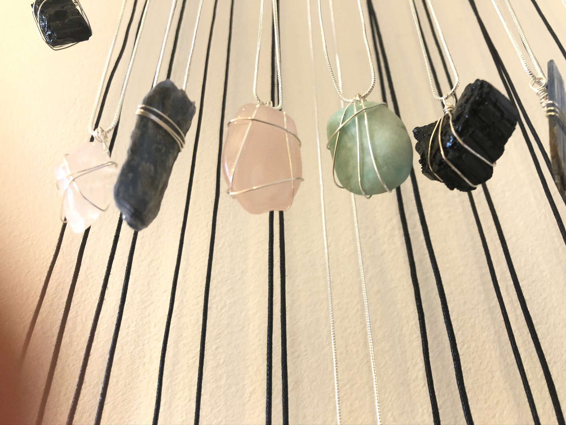 handmade wire-wrapped necklaces