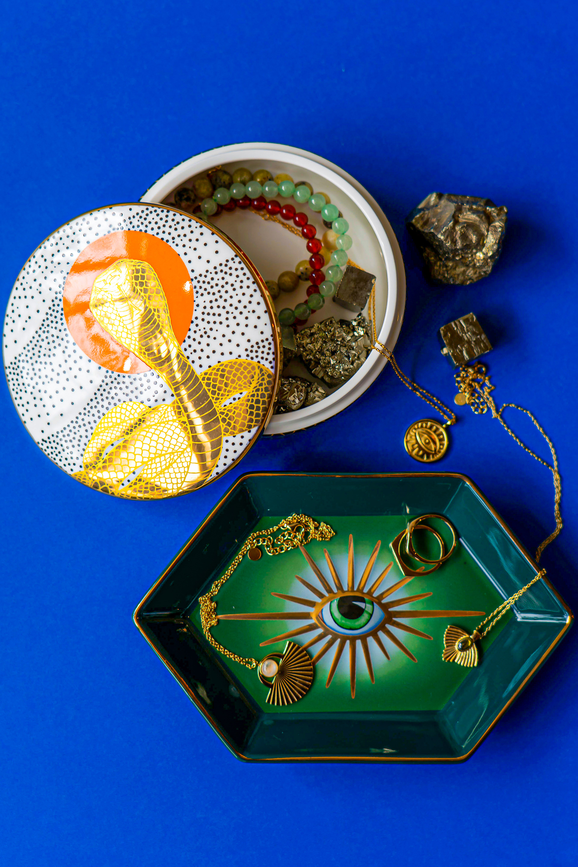 ceramic trinket + crystal boxes