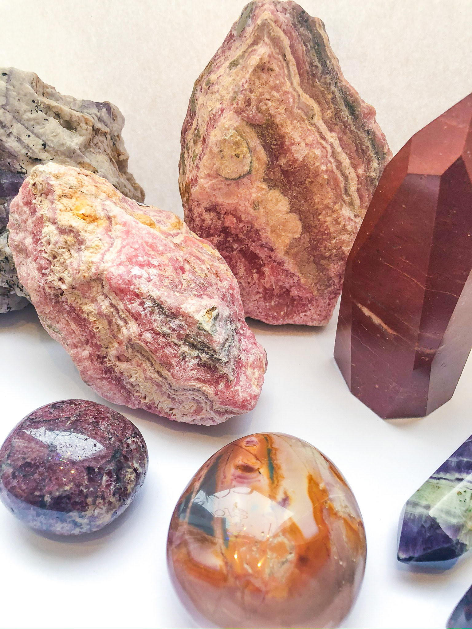 rhodocrosite + red jasper