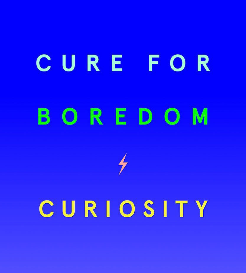 cure for boredom: curiosity
